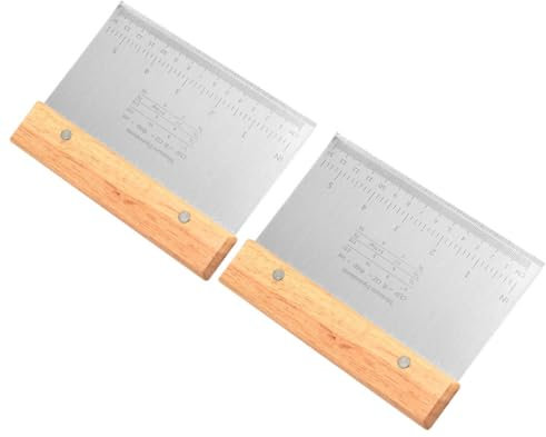 CIYODO 2 Piezas Cortador Inoxidable Estriado Para Casero Raspador De Pan Chopper Con Madera Picadora De Masa Batidor De Masa Helicóptero De Mano Essential De La Cocina De Madera
