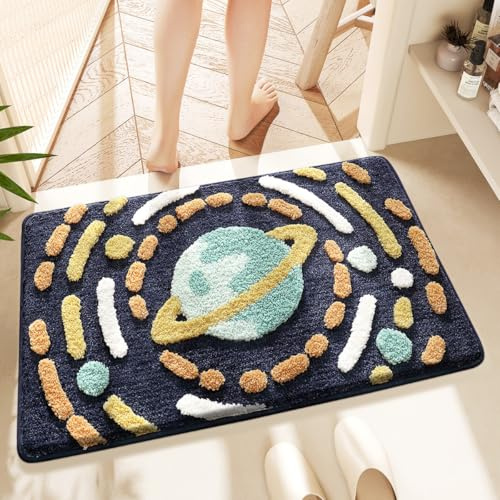 Molesun Niedliche Badematte, extra weicher, saugfähiger Badvorleger, Rutschfester, komfortabler Badvorleger, Teppich für Badewanne, Dusche, Badezimmer, maschinenwaschbar, 50x80cm