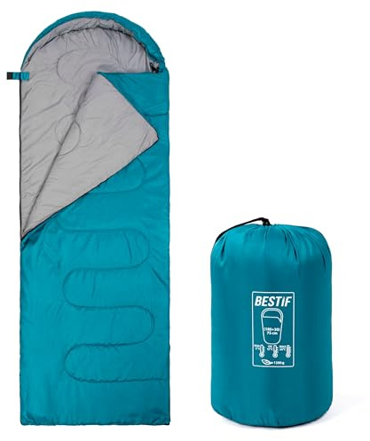 BESTIF Schlafsack für Camping Outdoor Deckenschlafsack Sommer Wasserdicht Ultraleicht Kleines Packmaß Tragetasche 210x75cm