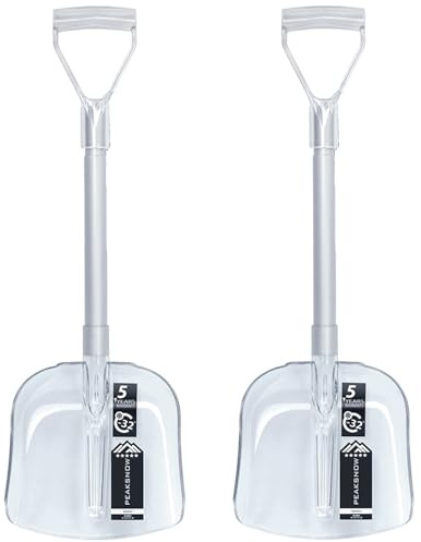 2X Autoschaufel Schneeschieber ausziehbar in transparent – kompakte Autoschaufel aus Kunststoff mit Teleskopstiel – ideal für Winter, Auto, Camping und unterwegs | 25 x 25 x 74-87 cm