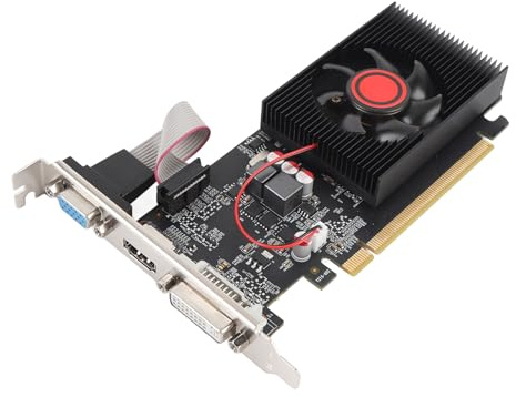 VBESTLIFE 1GB Graphics Card, DDR3 64 Bit GPU, PCIE 2.0 16X Gaming Video Card, Desktop Computer Graphics Card with HDMI, DVI, VGA Ports