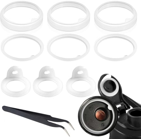 CIATBYYJ Lot de 10 joints de rechange pour bouteille d'eau, 9 couvercles de bouteille d'eau en silicone avec pince à épiler compatibles avec les joints toriques de 61/81/100/1814,4 g pour couvercles