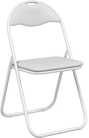 vidaXL Klappstuhl 8 pcs Weiß 48 x 43,5 x 81 cm Kunstleder, Moderner klappbarer Esszimmerstuhl, kompakt, Kunstleder, schaumstoffgepolstert, bequem, platzsparend, einfach zu lagern