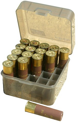 MTM S25-12M-41 25 Round Shotshell Box, USA Made, Clear Smoke