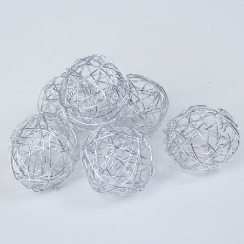 Drahtkugeln Dekodraht Bälle Drahtbälle Kugeln, filigran Ø 30 mm, ca. 20 Stk. (silber)