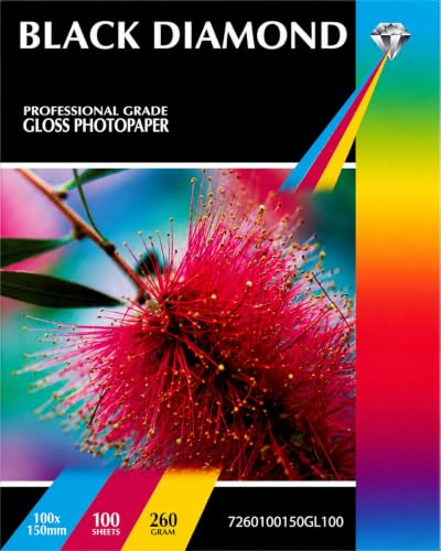 100 Blatt 6 x 4 260 gsm schwarz diamond Gloss Fotopapier