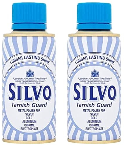 Silvo Tarnish Guard Metal Polish (Pack of 2) - Ideal for Silver, Gold, Aluminum, Chrome, and Electroplate