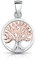 DTPsilver® Colgante de Plata de Ley 925 con Árbol de la Vida Chapado en Oro Rosa - Colgante Árbol de la Vida