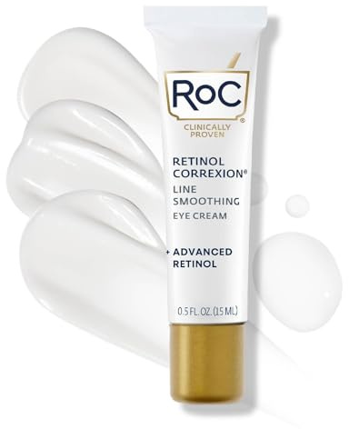 RoC Retinol Correxion Under Eye Cream for Dark Circles & Puffiness, Daily Wrinkle Cream, Anti Aging Skin Care Treatment Women and Men, 0.5 oz (Packaging May Vary)