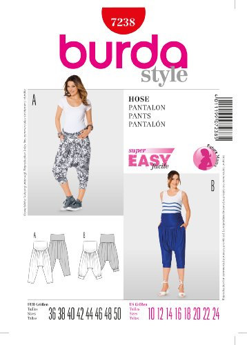 Burda Schnittmuster 7238 Umstandshose, Sarouelhose, Pantalon, Pants Gr. 36 - 50