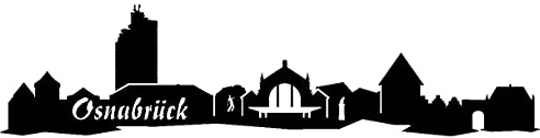 Samunshi® Aufkleber Osnabrück Skyline Autoaufkleber in 8 Größen und 25 Farben (15x3,6cm schwarz)