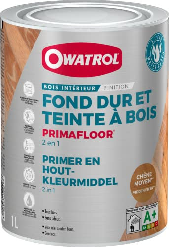 OWATROL - PRIMAFLOOR - Fond dur + teinte à bois en phase aqueuse - Chêne Moyen - 1L