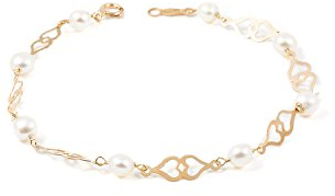 Monde Petit Armband perlen Herz Gelbgold 9 Karats (375) - Geschenkbox - Garantiezertifikat