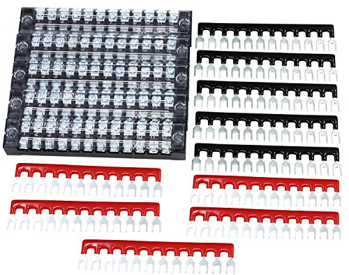 HSEAMALL Tira de terminales de tornillo 600V 15A Tira de tornillo de doble fila de 12 posiciones Tornillo 15PCS
