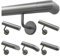 TIBU Handlauf Geländer Edelstahl Ø 42,4 mm - Länge 30 cm - Ende Ecke zur Wand und gewinkelte Halter - Rostfrei für Außen und Innen