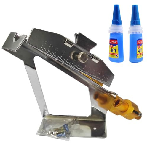 SHARROW Befiederungsgerät Bogenschießen Pfeil Fletching Jig Verstellbar Sticky fletching Werkzeug mit 401 Kleber (Silber)