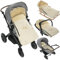 Winter Fußsack für Kinderwagen Babyschale Schlittensack Lammwollesack Baby Fußsack Kuschelsack Winterfußsack 40 x 90/110 cm (Creme)
