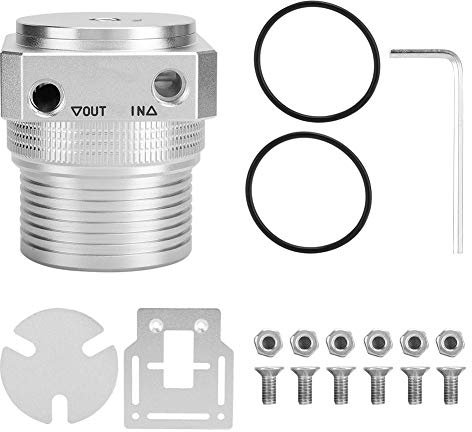 ASHATA Computer Water Cooling Pump Cover Set, Aluminum Alloy PC Computer Computers D5 Pump Cover, Dissipates Heat Quickly, Support 60MM Male Thread Water Tank, Silver