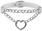 JJDreams Punk Halsband Gothic PU Leder Halsreif mit Kette Herz Anhänger elegant Choker Kragen schwarz Damen, Halskette mit Weiß Leder