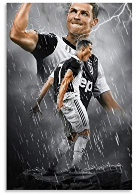 Cristiano Ronaldo 7 Fußball Superstar Leinwandbild Poster und Wandkunstdruck Modernes Familienzimmer Dekor Poster 50 x 75 cm