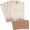 25 Briefbogen-Sets DIN A4 - Naturpapier Motiv Blumenwiese mit gerippter Optik - mit Briefumschlägen DIN C6 in Kraftpapier Natur-Rosa Briefpapier bedruckbar ideal für Hochzeitseinladungen