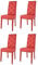 t m c s Tommychairs - 4er Set Moderne Stühle Chantal für Küche und Esszimmer, robuste Struktur aus lackiertem Buchenholz Farbe Rot, gepolstert und mit Kunstleder in der Farbe Rot bezogen