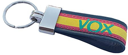Tiendas LGP - Llavero Bandera de ESPAÑA de Cuero y Lona Verde, VOX