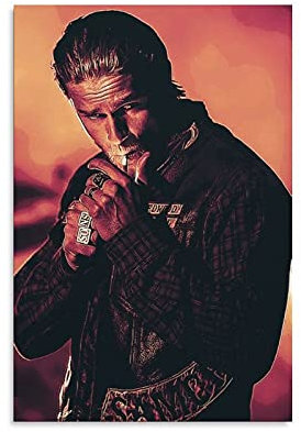 haocaitou Jax Teller TV Charlie Schauspieler-Poster, dekoratives Gemälde, Leinwand, Wandkunst, Wohnzimmer, Poster, Schlafzimmer, Gemälde, 40 x 60 cm