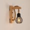 Pheashine Wandleuchte Innen Holz, Vintage Wandlampe Retro Hanfseil Lampenschirm Wandlampe E27 Schwarz für Schlafzimmer, Flur, Restaurant, Bar, Scheune (Ohne Leuchtmittel)