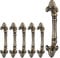 Relaxdays 4 x Möbelgriff Vintage, Türgriffe antik für Schränke, Schubladen, Schiebetüren, Gusseisen, Schrankgriffe, 20 cm, Bronze