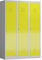 Lüllmann 3er Spind Spindschrank 3 Abteile mit S/W-Trennung 180x120x50cm (RAL 7035/1018 lichtgrau/zinkgelb)