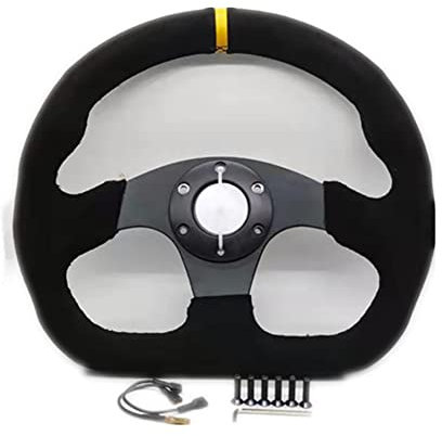 ihreesy Racing Lenkrad,13 Zoll Driving Force Racing Lenkrad 320mm Durchmesser Rennlenkrad Universal Auto Lenkrad Wildleder Racing Wheel Lenkrad Sportlenkrad Auto Modifikation Zubehör,Gelb