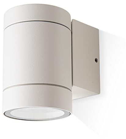 Paco Home Wandlampe Innen Aussen Aussenleuchte Wandleuchte Outdoor Wandbeleuchtung Gartenhaus Modern Garten IP54 3000K, Farbe:Weiß, Leuchtentyp___Technologie:Typ 1-1x GU10