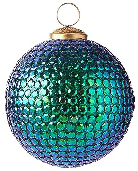 Gift Company Seoul Weihnachtskugel, Pailetten, Christbaumkugel, Baumschmuck, Glas, Grün, Ø 10 cm, 1073804008
