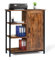 IDMarket - Aparador auxiliar con 3 estantes y armario de 70 cm Dayton efecto envejecido, diseño industrial