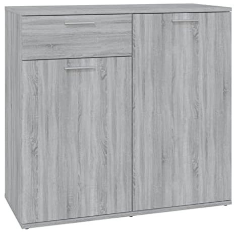 vidaXL Sideboard Kommode Anrichte Schrank Beistellschrank Mehrzweckschrank Standschrank Flurschrank Grau Sonoma 80x36x75cm Holzwerkstoff
