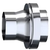 KRATKI EW/DW Adapter unter schwarzem Stahlblech 150/130 für doppelwandigen Schornstein kompatibel mit Adam DW Isoliersystem säure- und temperaturbeständig 15 x 22 cm
