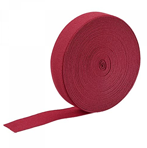 sourcing map Elastic Bands for Sewing 2cm 10 Yard Red Knit Elastic Spool High Elasticity for Wigs, Waistband, Pants