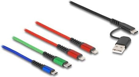 DeLOCK 87884 USB-Kabel, 1,2 m, USB 2.0, USB A/USB C, Schwarz, Blau, Grün, Rot
