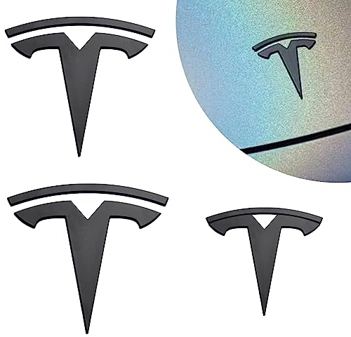 Modell Y Auto Etikett Set: 3 Stücke Emblem Logo, Mattschwarzes Emblem Auto Zubehör für Vorne/Hinten/Lenkrad Zubehör