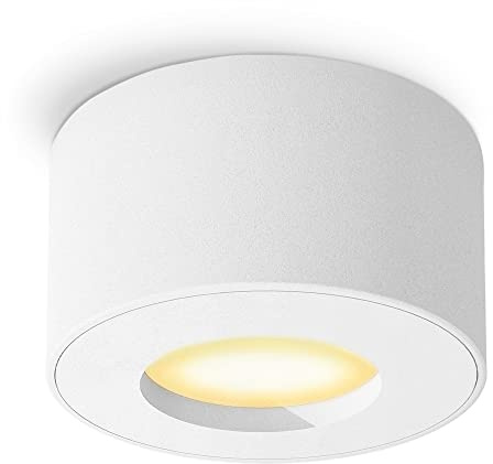 SSC-LUXon CELI-1 Aufbauspot weiß IP44 dimmbar 4W warmweiß breit Bad | Bad-Aufbaustrahler weiß rund IP44 ohne Dimmer - in 3 Stufen am Schalter, warmweiß, breiter Abstrahlwinkel, für Bad