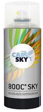 Bombe peinture haute température CARSKY SKY THERM Noir mat 800C° 400ML