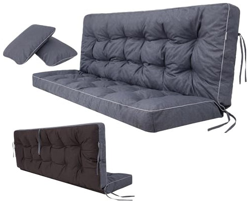 Sitzkissen Bankkissen Bankauflage für Gartenbank 180cm x 105cm x 8cm Schaukelkissen Palettenkissen Outdoor Wasserdicht Bodenkissen für Hollywoodschaukel Outdoor und Indoor Sitzauflagen Gartenmöbel