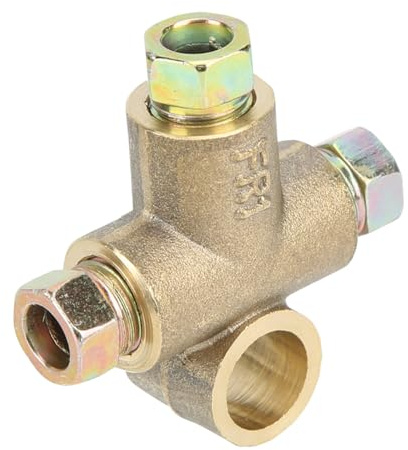 VOBOR Motorrad Bremsleitungs T-Stück, 10 mm 3 Wege T förmiges Brems T Stück mit 3 Außenmuttern, Kurzanschluss M10 3/16-Zoll-Rohr, T-Stück Hydraulikschlauchanschluss