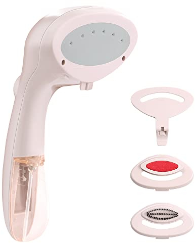 HOMCOM Plancha Vertical de Vapor 1500W Depósito 85ml Plancha Vapor Portátil de Viaje con Accesorios de Cepillo Sistema de Seguridad Autoapagado y Antigoteo Rosa