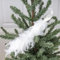 Pfau Weihnachten Ornamente, Glitzernde Vogel Clip-On Künstliche Pfau Natürliche 3D Pfau Feder Dekorationen für Weihnachtsbaum Weiß