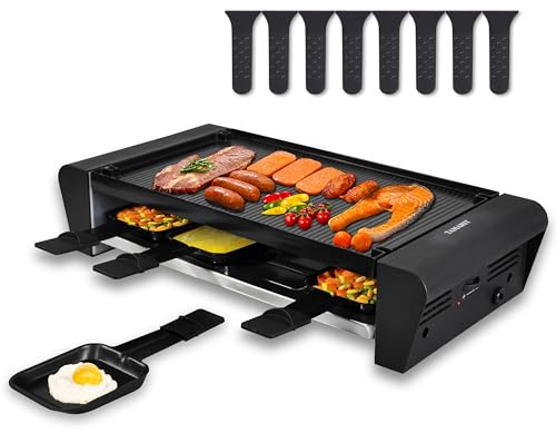 TAMARIT Raclette Table Grill for 8, Electric 1300W