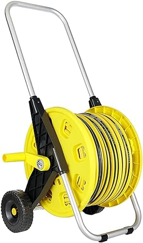 Aioneer Tragbarer Schlauchaufroller, Gartenschlauchaufroller, Wagen, Terrasse, Rasen, Gartenschlauchaufroller, Wagen mit Rädern für Outdoor, Hof, Wasser, PlantiSchlauchaufroller, LKW (50 m Schlauch)