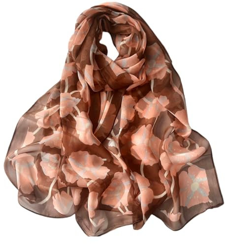 FAIRYGATE Schaltuch für Damen - Musselin Schal mit Blumendruck für Frühling und Sommer Saison B7119