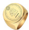 PAURO Herren Damen Edelstahl Hochglanzpolierter 12 Sternbilder Horoskop Sternzeichen Runder Ring Gold Wassermann Größe 70 (22.3)